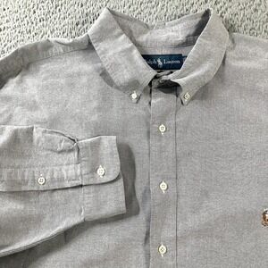 Ralph Lauren Shirt Mens 3XB Gray Classic Fit Button Down Long Sleeve Cotton